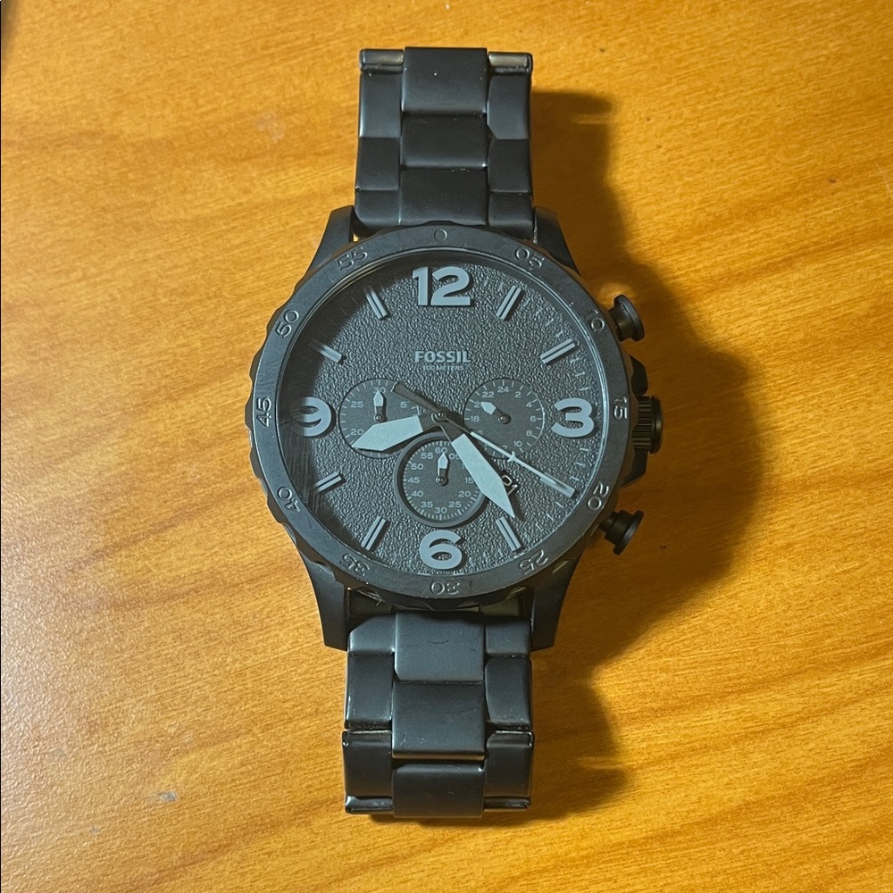 Fossil Matte Black Chronograph Watch